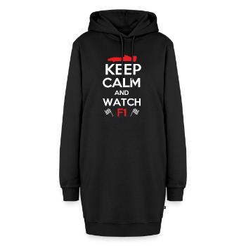 Keep Calm and watch - Sweat-shirt à capuche long Femme - noir - Devant