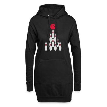 Bowling Kegeln Conception de boules - Sweat-shirt à capuche long Femme - noir - Devant