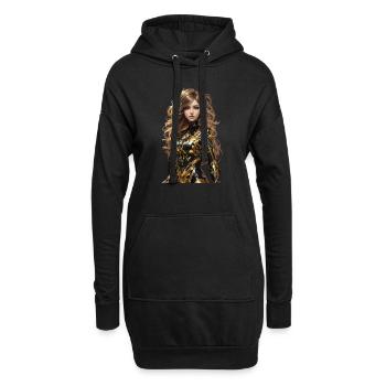 Anime - Hoodie-Kleid - Schwarz - Vorne