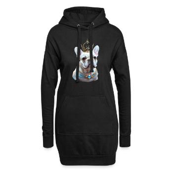 Tête de bouledogue français sur chemise et accès - Sweat-shirt à capuche long Femme - noir - Devant