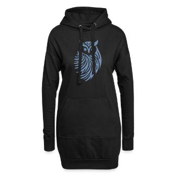 Minimalistische Eule Abstrakte Silhouette - Hoodie-Kleid - Schwarz - Vorne