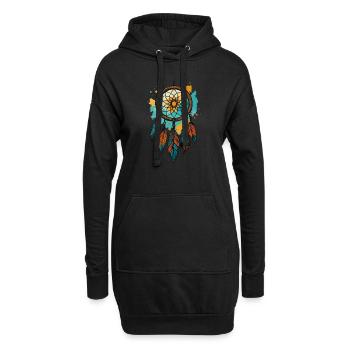 Traumfänger - Hoodie-Kleid - Schwarz - Vorne