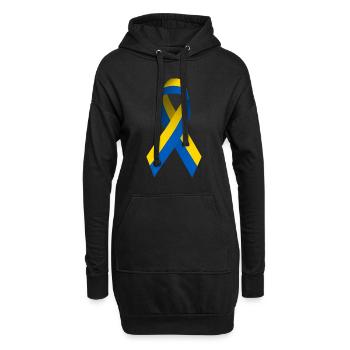 Paix pour l’Ukraine - Sweat-shirt à capuche long Femme - noir - Devant