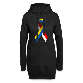 La Pologne pour la paix en Ukraine - Sweat-shirt à capuche long Femme - noir - Devant