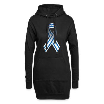 Israël arc paix signe drapeau - Sweat-shirt à capuche long Femme - noir - Devant