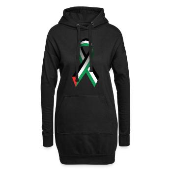 Signe de paix Palestine - Sweat-shirt à capuche long Femme - noir - Devant