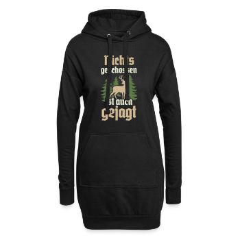 Jäger Jagd Hirsch Rotwild Jagen Jungjäger - Hoodie-Kleid - Schwarz - Vorne