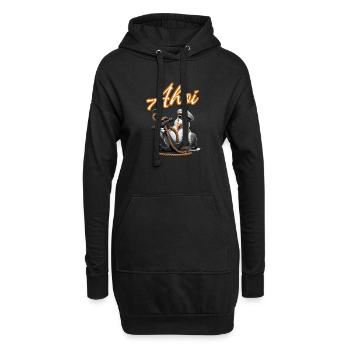 Ohé! Drôle de mouette avec ancre - Sweat-shirt à capuche long Femme - noir - Devant