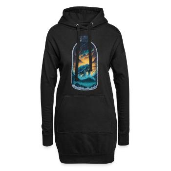 Bouteille de tortue - Sweat-shirt à capuche long Femme - noir - Devant