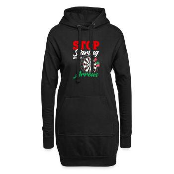 Dart Design Starrt nicht auf meine Pfeile - Hoodie-Kleid - Schwarz - Vorne