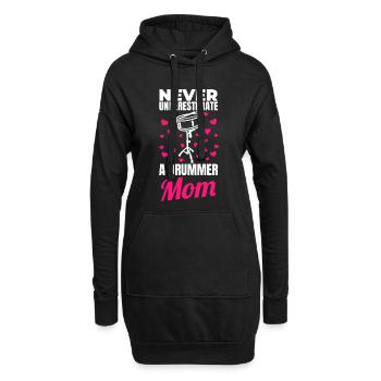 Mère batteuse - Sweat-shirt à capuche long Femme - noir - Devant