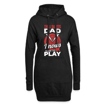 Dieser Darter Vater weiß wie man spielt - Hoodie-Kleid - Schwarz - Vorne