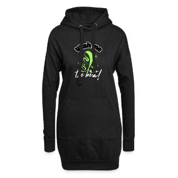 Wish Me the Best for motivation - Sweat-shirt à capuche long Femme - noir - Devant
