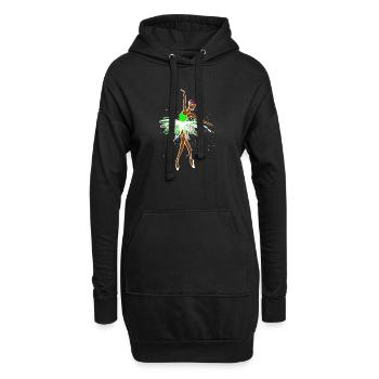 Graffiti Funky Sprayer Illustration Tattoo Kunst - Hoodie-Kleid - Schwarz - Vorne