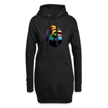 Gorille - Sweat-shirt à capuche long Femme - noir - Devant
