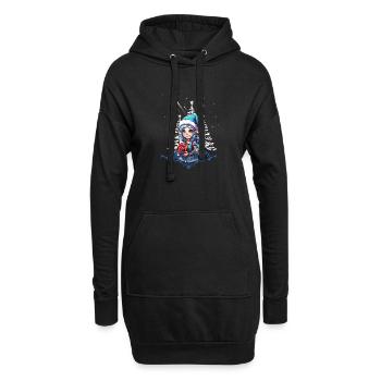 Fröhlicher Elf - Hoodie-Kleid - Schwarz - Vorne
