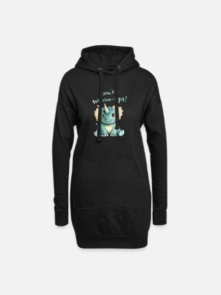 Triceratops Dinosaurier "Ihr seid Tricera-Tops!" - Hoodie-Kleid - Schwarz
