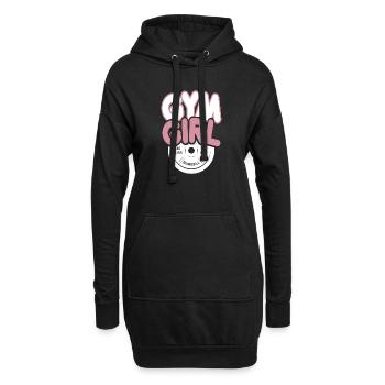 Gym Mädchen Langhantel Power Pink - Hoodie-Kleid - Schwarz - Vorne