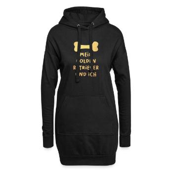 Golden Retriever Gold Hunde Gassi Tierliebe - Hoodie-Kleid - Schwarz - Vorne