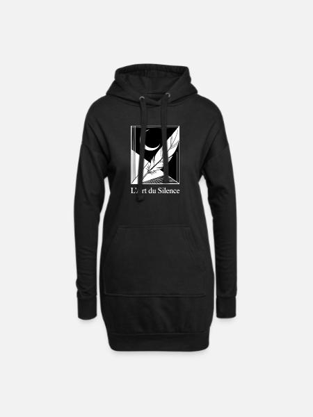 Mondfeder Geometrisch - Hoodie-Kleid - Schwarz