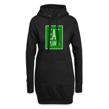Sigle végétarien végan drôle de Eat Plants - Sweat-shirt à capuche long Femme - noir - Devant