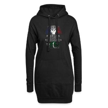 Francais De Racines Pakistanaises T-Shirt Cadea... - Sweat-shirt à capuche long Femme - noir - Devant
