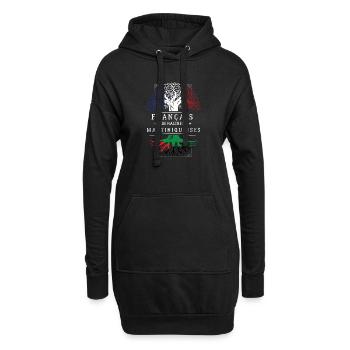 Francais De Racines Martiniquaises T-Shirt Cade... - Sweat-shirt à capuche long Femme - noir - Devant