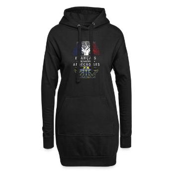 Francais De Racines Ardechoises T-Shirt Cadeau ... - Sweat-shirt à capuche long Femme - noir - Devant