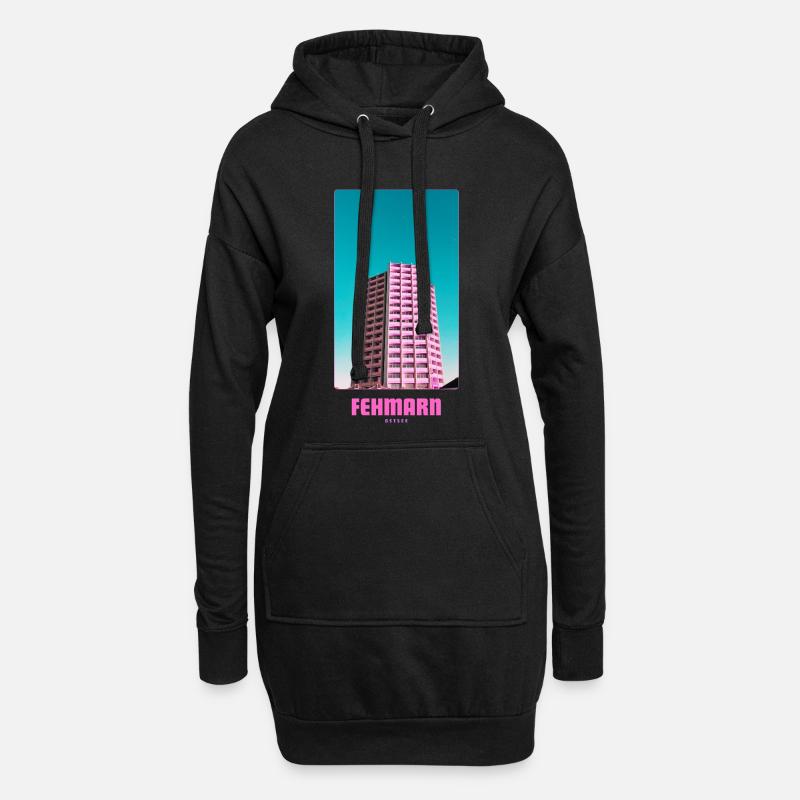 Fehmarn _ Ostsee  - Hoodie-Kleid - Schwarz