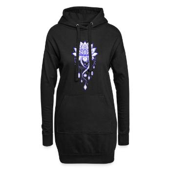 Spiritualité Géométrie Sacrée Fleur de Lotus Zen - Sweat-shirt à capuche long Femme - noir - Devant