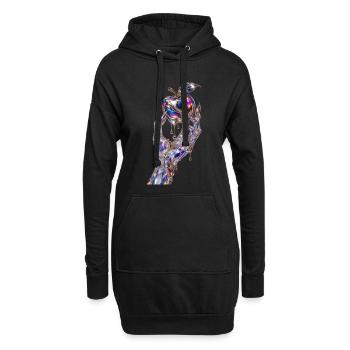Main de pomme en cristal métallique - Sweat-shirt à capuche long Femme - noir - Devant