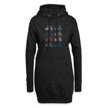 Rennrad retro Fahrrad - Hoodie-Kleid - Schwarz - Vorne