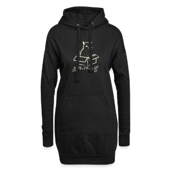 Schrödingers Katze - Hoodie-Kleid - Schwarz - Vorne