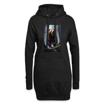 Bär | Braunbär | Grizzlybär | Tiere - Hoodie-Kleid - Schwarz - Vorne