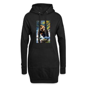 Ours | Ours brun | Grizzli | Animaux - Sweat-shirt à capuche long Femme - noir - Devant