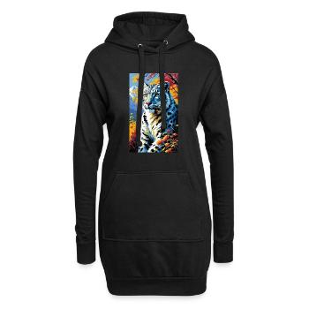 Léopard des neiges | Léopard | Prédateur - Sweat-shirt à capuche long Femme - noir - Devant