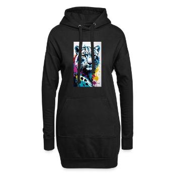 Léopard des neiges | Léopard | Prédateur - Sweat-shirt à capuche long Femme - noir - Devant