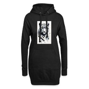 Léopard des neiges | Léopard | Prédateur - Sweat-shirt à capuche long Femme - noir - Devant