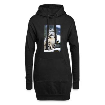 Léopard des neiges | Léopard | Prédateur - Sweat-shirt à capuche long Femme - noir - Devant