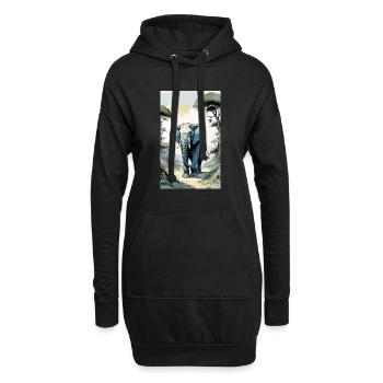 Elefant | Wildtier | Afrika | Kindermotive - Hoodie-Kleid - Schwarz - Vorne