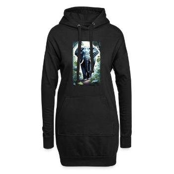 Elefant | Wildtier | Afrika | Kindermotive - Hoodie-Kleid - Schwarz - Vorne