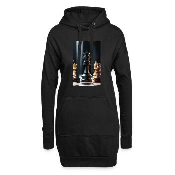 Schach | Schachfigur | Schachspieler - Hoodie-Kleid - Schwarz - Vorne