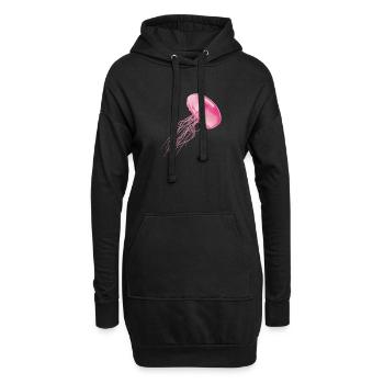 Qualle - Hoodie-Kleid - Schwarz - Vorne
