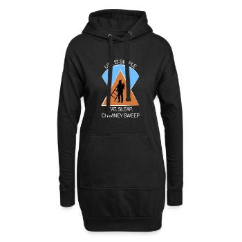 Schornsteinfeger Schlotfeger - Hoodie-Kleid - Schwarz - Vorne
