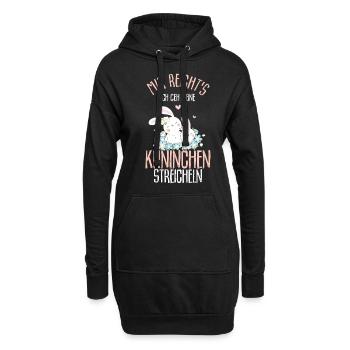 Mir reichts ich geh meine Kaninchen streicheln süß - Hoodie-Kleid - Schwarz - Vorne