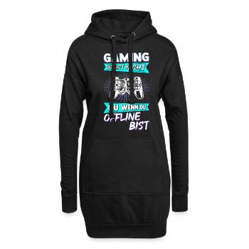Gaming Online Statt Offline Controller Spieler Gam - Hoodie-Kleid - Schwarz - Vorne