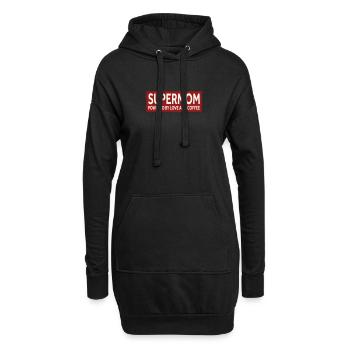 SUPERMOM - POWERED BY LOVE AND COFFEE - Hoodie-Kleid - Schwarz - Vorne