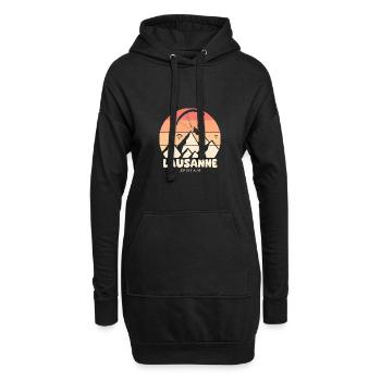 Parapente Lausanne spotair suisse - Sweat-shirt à capuche long Femme - noir - Devant