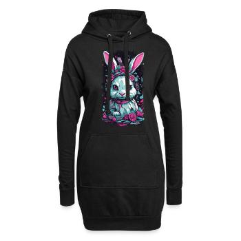Gothique Pastel lapin occulte mignon Design - Sweat-shirt à capuche long Femme - noir - Devant