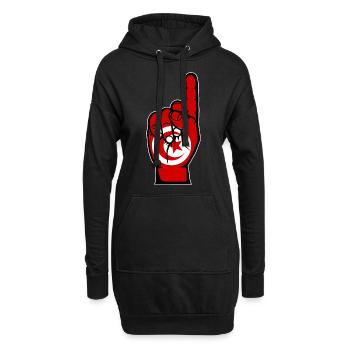 Drapeau tunisien numéro 1 - Sweat-shirt à capuche long Femme - noir - Devant